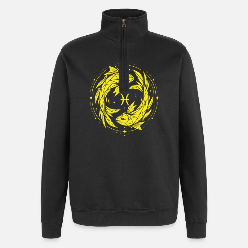Fische Symbol – Sanft & Modern - Quarter-Zip-Sweatshirt - Schwarz
