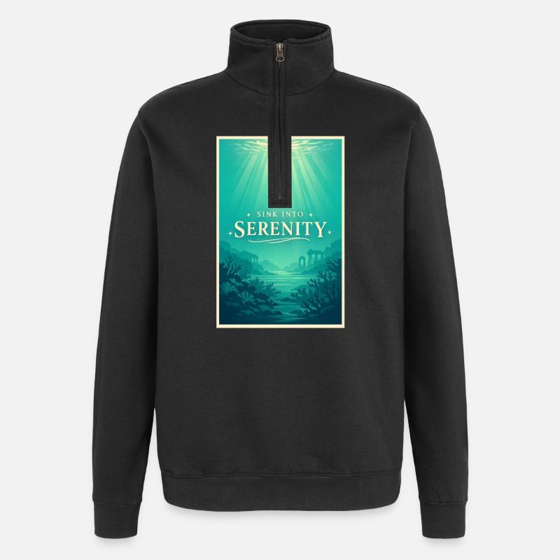 Immergez-vous dans la paix | Plongée - Sweat à zip 1/4 - noir