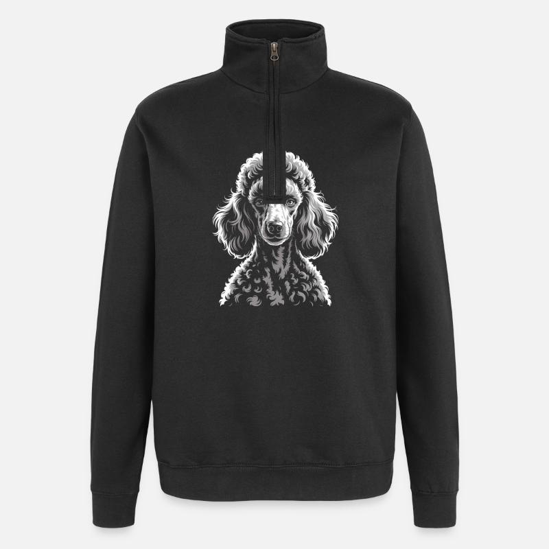 Caniche - Sweat à zip 1/4 - noir