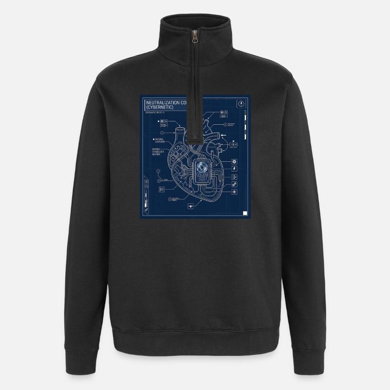 Cybernétique - Sweat à zip 1/4 - noir