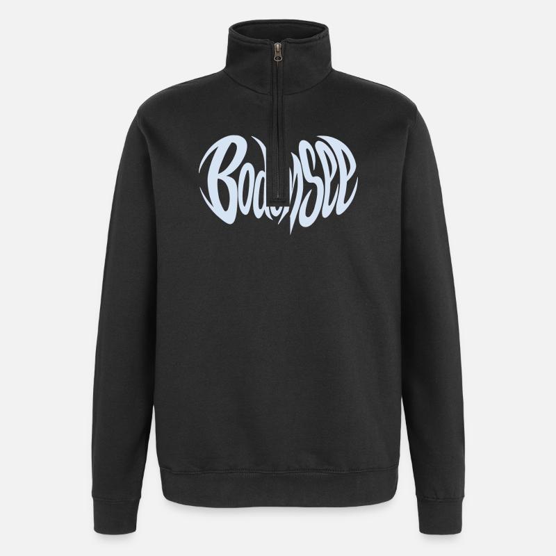Bodensee Schriftzug - Quarter-Zip-Sweatshirt - Schwarz