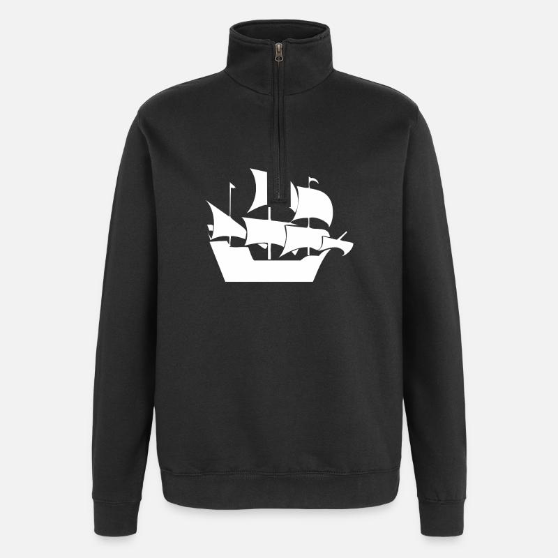 Voile - Sweat à zip 1/4 - noir