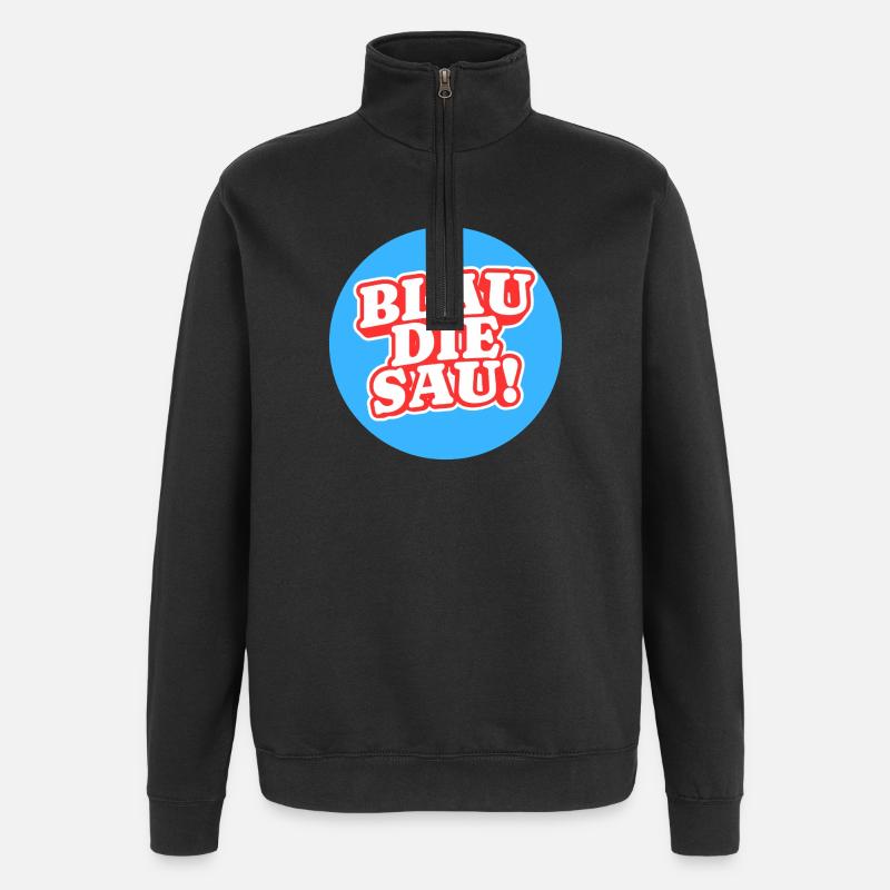 Blau Die Sau Logo - Quarter-Zip-Sweatshirt - Schwarz