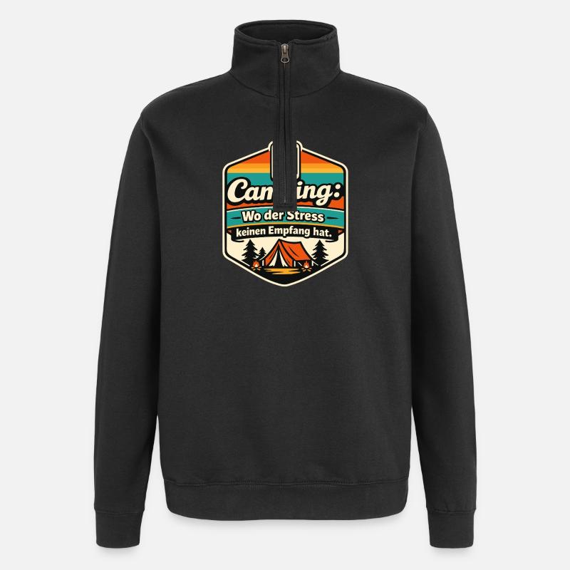 Campeur - Sweat à zip 1/4 - noir