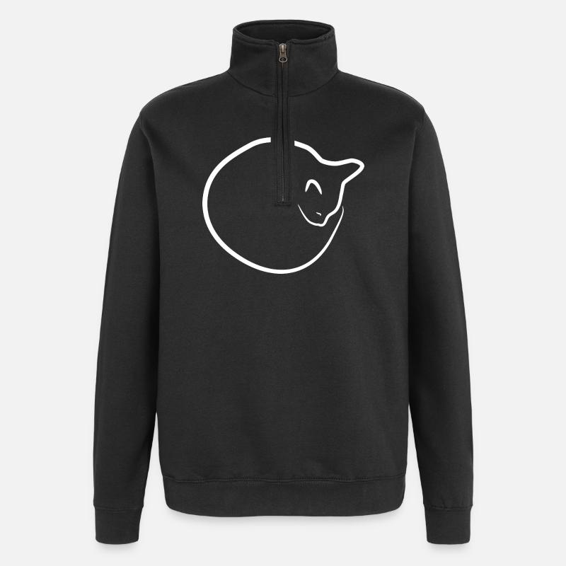 Cat - Quarter-Zip Sweatshirt - black