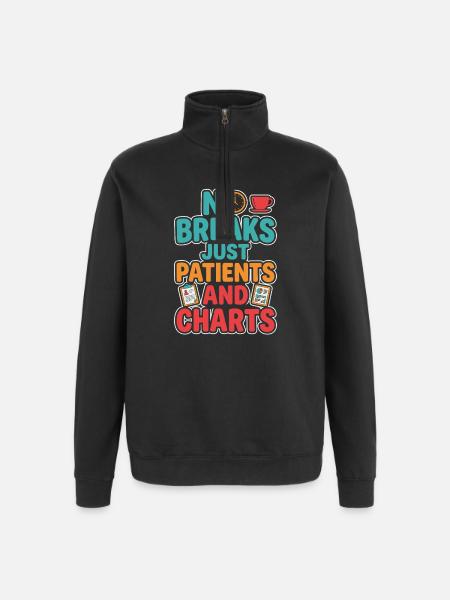 Night Shift Nurse, Tired - Quarter-Zip Sweatshirt - black