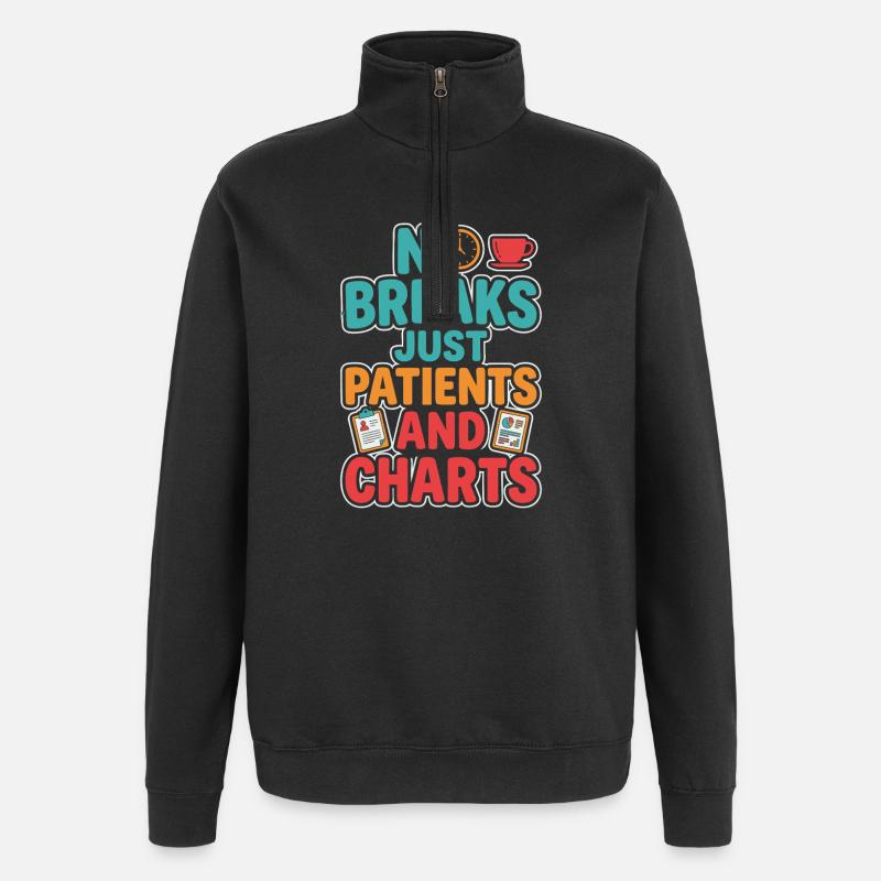 Nachtschicht-krankenschwester, Müde - Quarter-Zip-Sweatshirt - Schwarz