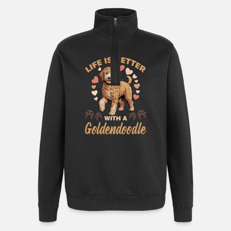 Race de chien Goldendoodle - Sweat à zip 1/4 - noir