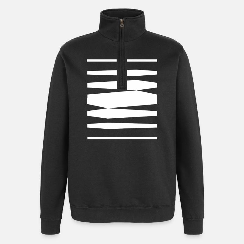 Bold Stripes design - Quarter-Zip Sweatshirt - black