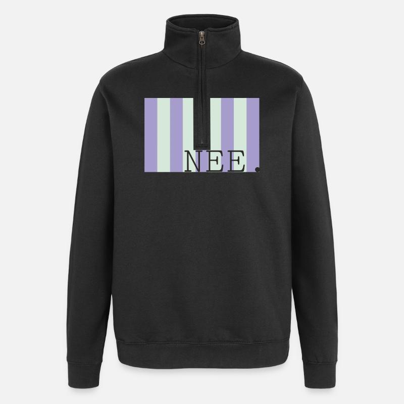 Ancienne police Pastel Stripe - Sweat à zip 1/4 - noir
