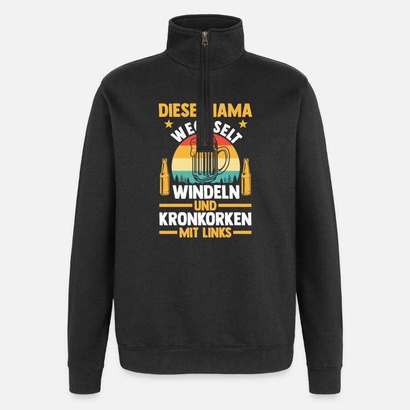 Bier Bierliebhaberin Mutter Mama - Quarter-Zip-Sweatshirt - Schwarz