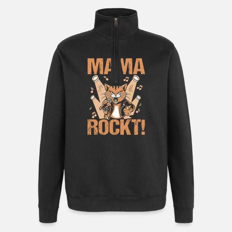 Maman Chat Maman Rocker Cool - Sweat à zip 1/4 - noir