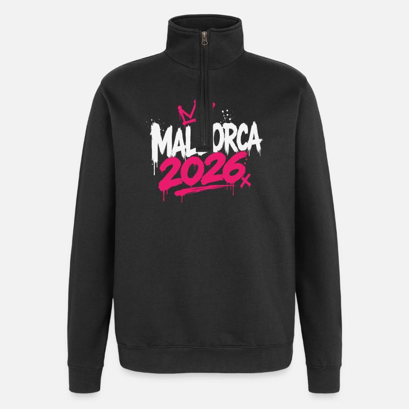 Mallorca 2026 Graffiti Krone - Quarter-Zip-Sweatshirt - Schwarz
