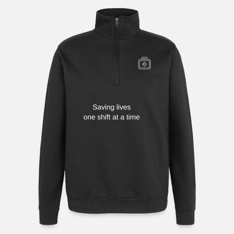 Saving lives every shift - Quarter-Zip Sweatshirt - black