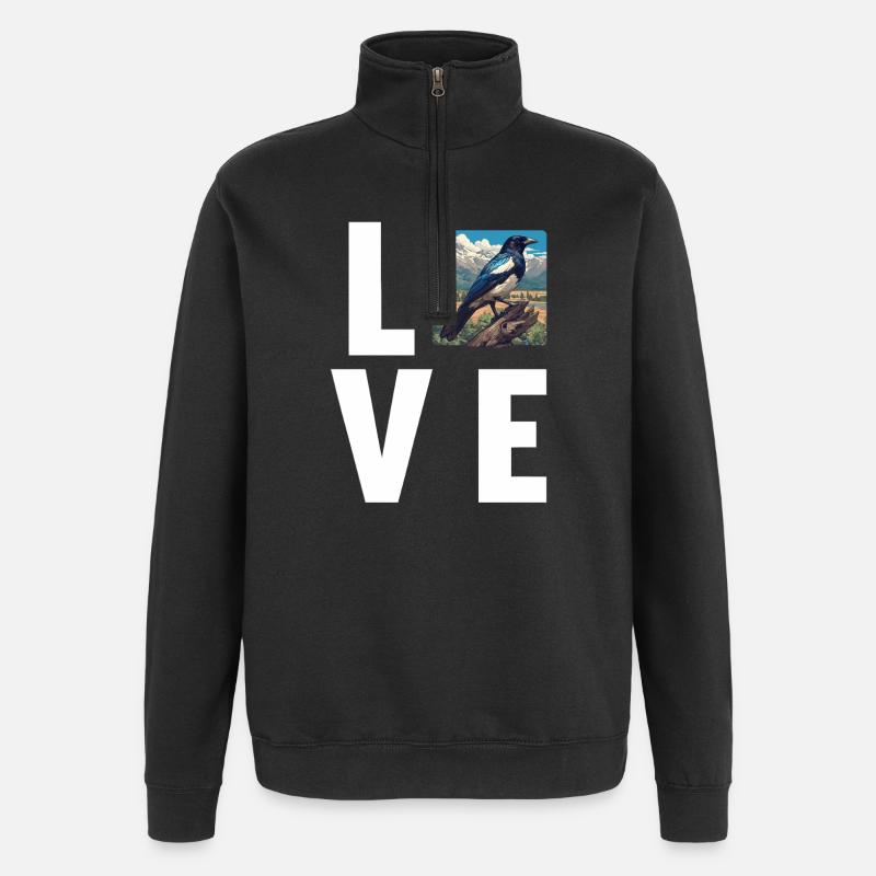 Pies Magpie - Sweat à zip 1/4 - noir