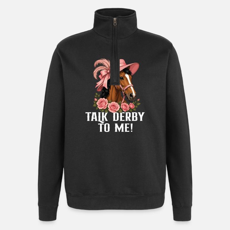 Vollblut-Derby-Pferderennbahn - Quarter-Zip-Sweatshirt - Schwarz