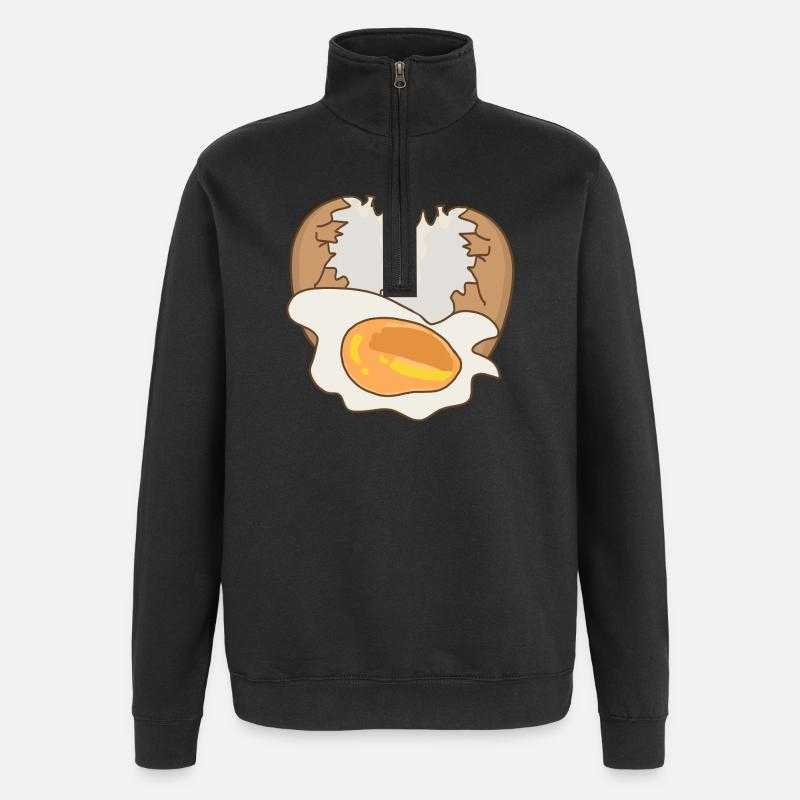 Spiegel mit Eierschale - Quarter-Zip-Sweatshirt - Schwarz