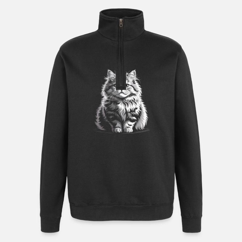 Cat - Quarter-Zip Sweatshirt - black