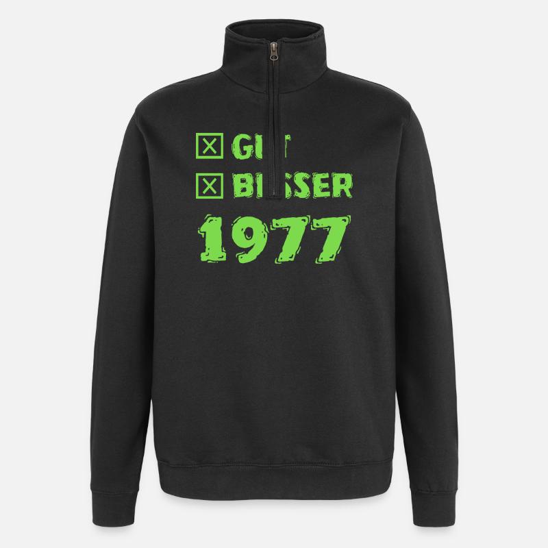 1977 - Quarter-Zip-Sweatshirt - Schwarz