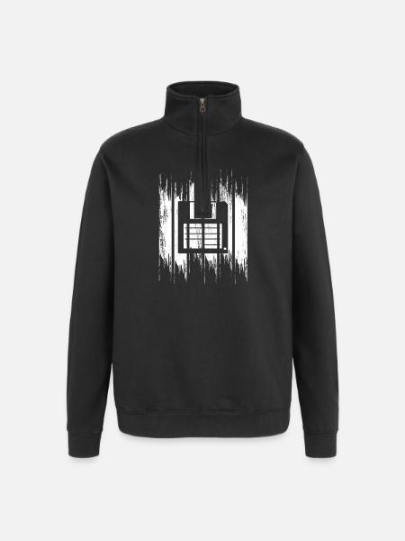 Floppy Disk Drawing - Quarter-Zip Sweatshirt - black