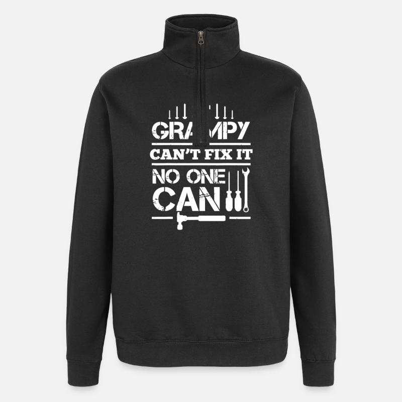 Grampy Can't Fix It - Quarter-Zip Sweatshirt - black