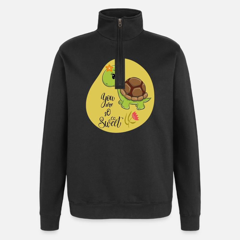 Süße Schildkröte - Quarter-Zip-Sweatshirt - Schwarz