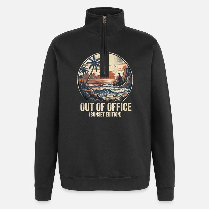 Absent du bureau - Sweat à zip 1/4 - noir