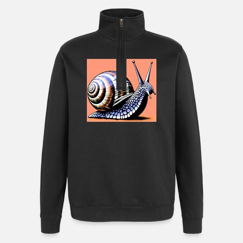 Escargot - Sweat à zip 1/4 - noir
