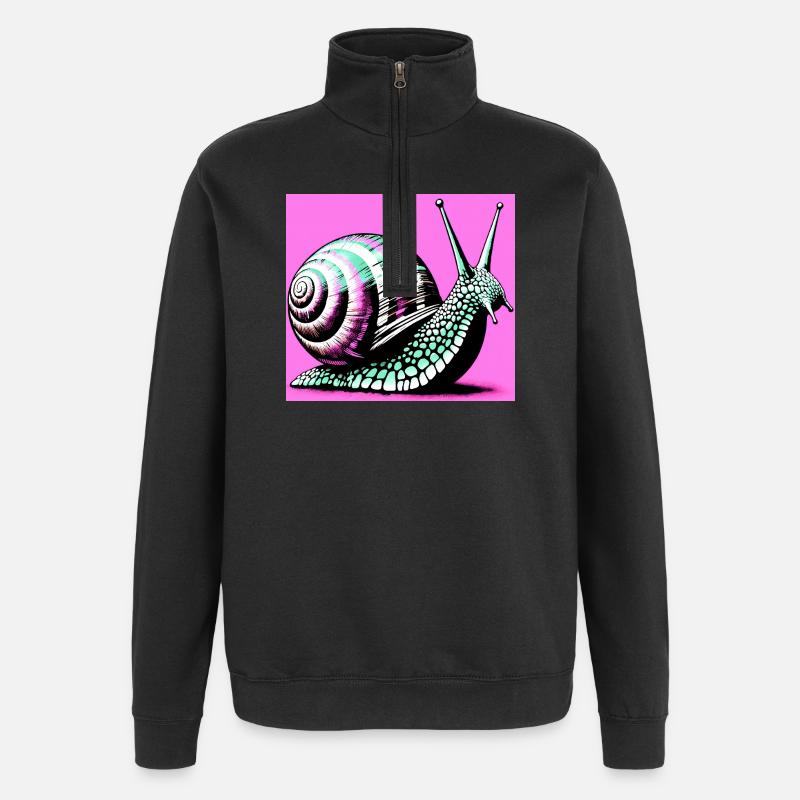 Schnecke - Quarter-Zip-Sweatshirt - Schwarz