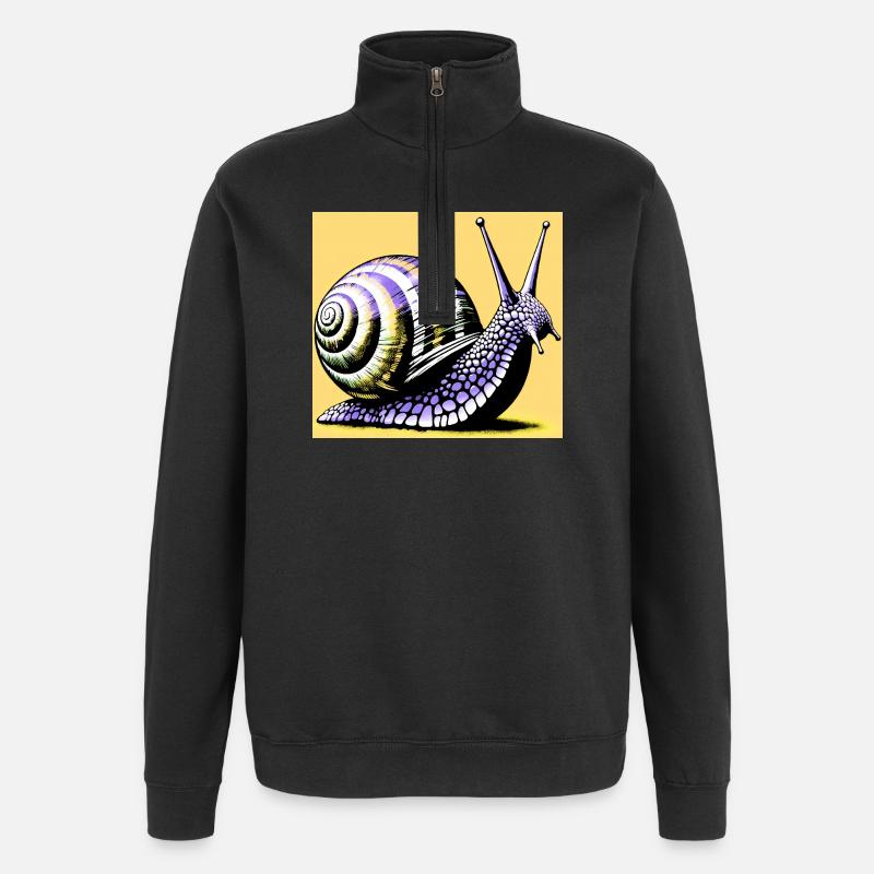 Schnecke - Quarter-Zip-Sweatshirt - Schwarz