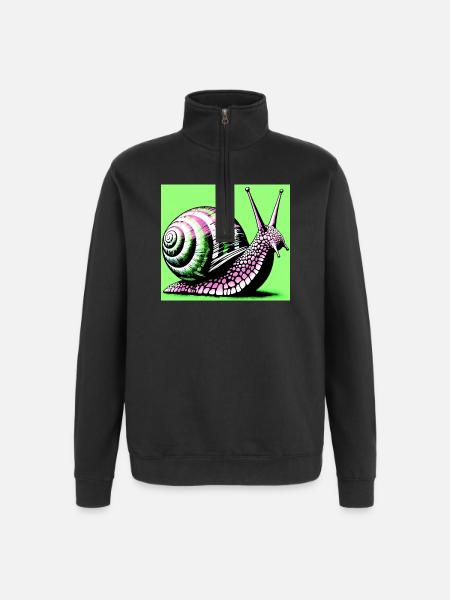 Escargot - Sweat à zip 1/4 - noir
