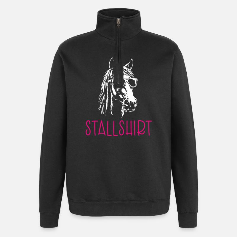 Chemise d’écurie - Sweat à zip 1/4 - noir