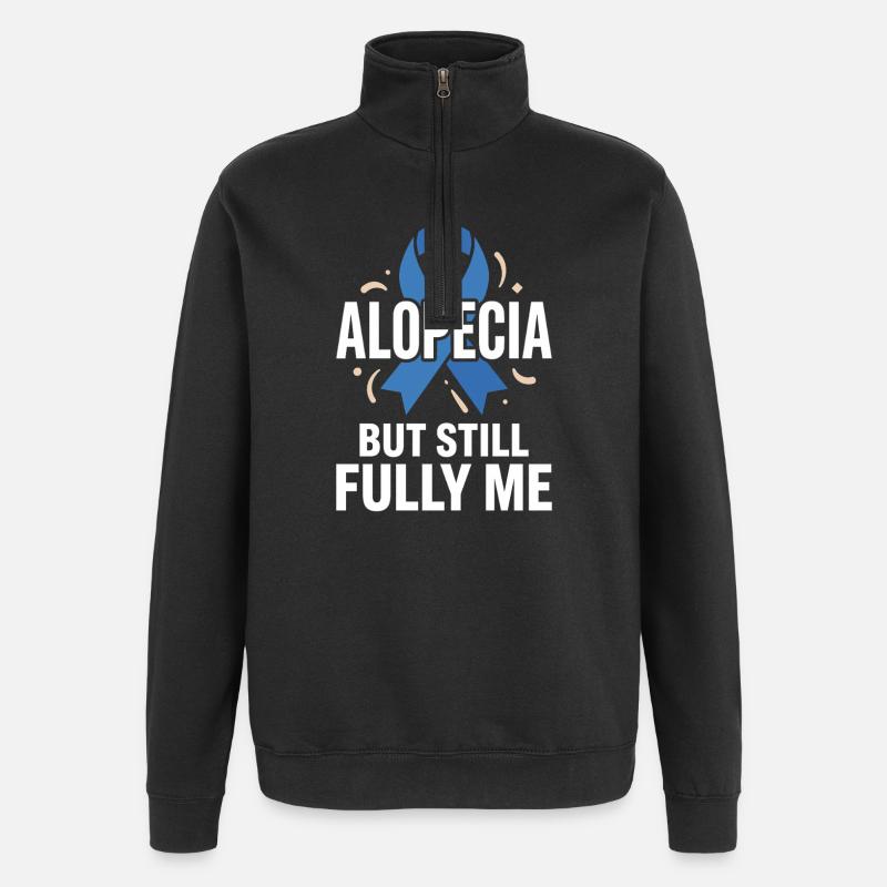 Alopezie-bewusstsein Alopecia Areata Haarausfall - Quarter-Zip-Sweatshirt - Schwarz