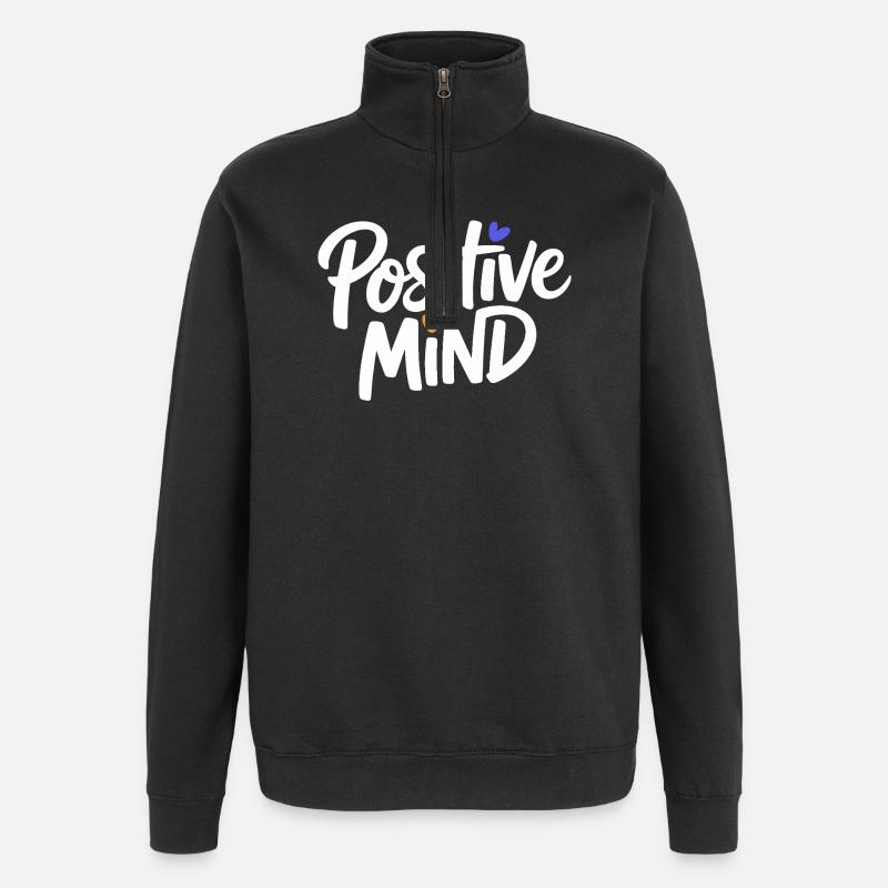 Lettrage Mental Positif - Sweat à zip 1/4 - noir