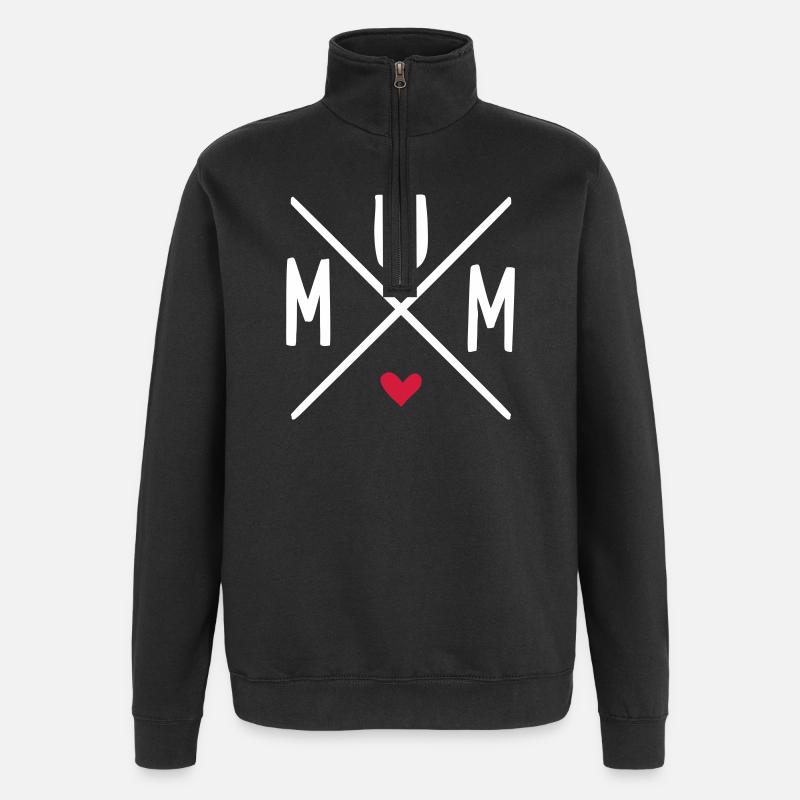 maman - Sweat à zip 1/4 - noir