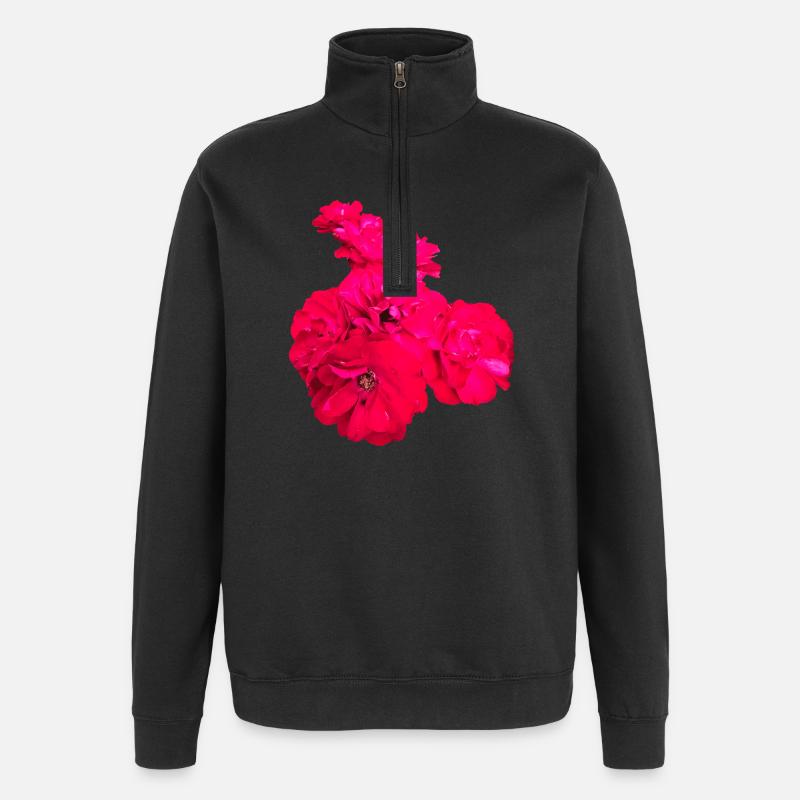 Roses - Quarter-Zip Sweatshirt - black