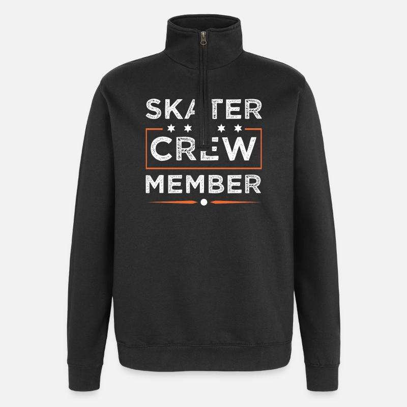 Skater Crew - Quarter-Zip Sweatshirt - black