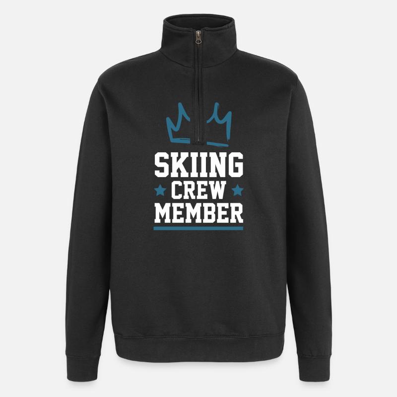 Skiing Crew - Quarter-Zip Sweatshirt - black