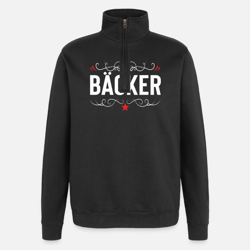 Bäcker Beruf - Quarter-Zip-Sweatshirt - Schwarz