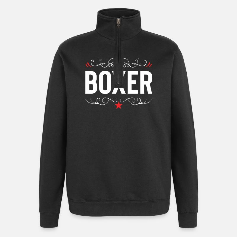 Boxer Boxen Sport - Quarter-Zip-Sweatshirt - Schwarz