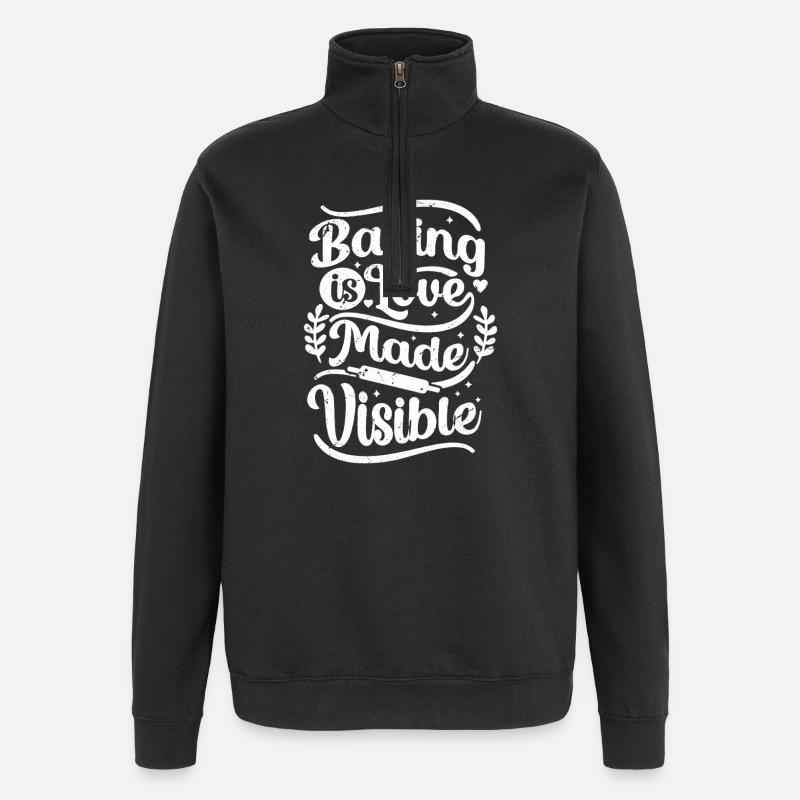 baking is love made visible - Quarter-Zip Sweatshirt - black