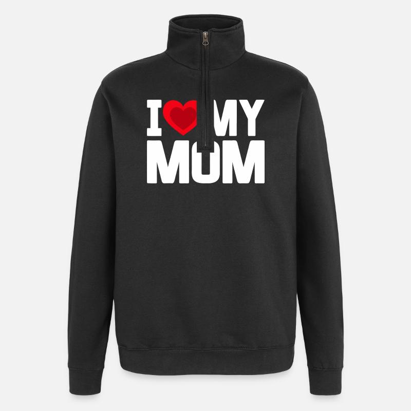 Ich liebe meine Mutter - Quarter-Zip-Sweatshirt - Schwarz