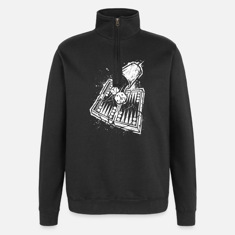 Backgammon | Jeu de société | Don - Sweat à zip 1/4 - noir