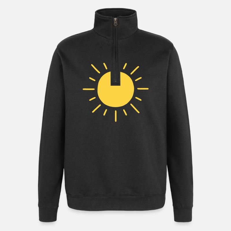 Minimalistische Sonne - Quarter-Zip-Sweatshirt - Schwarz