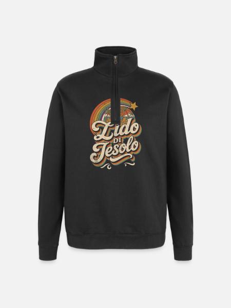 Lido di Jesolo Retro Sunset - Quarter-Zip-Sweatshirt - Schwarz