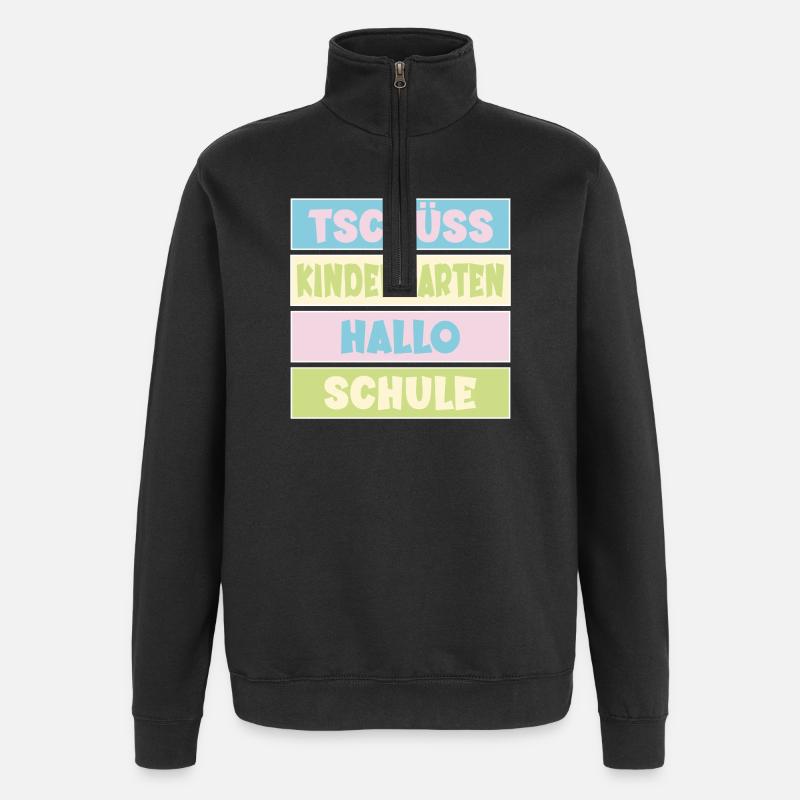 Abschied Kindergarten Einschulung - Quarter-Zip-Sweatshirt - Schwarz
