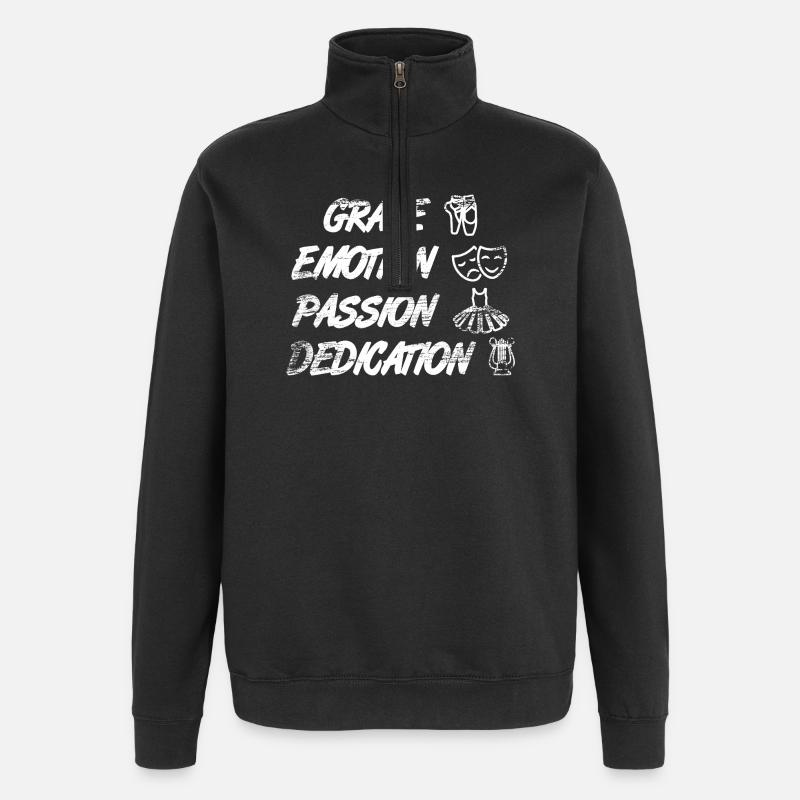 Grace Emotion Passion Devotion - Quarter-Zip Sweatshirt - black