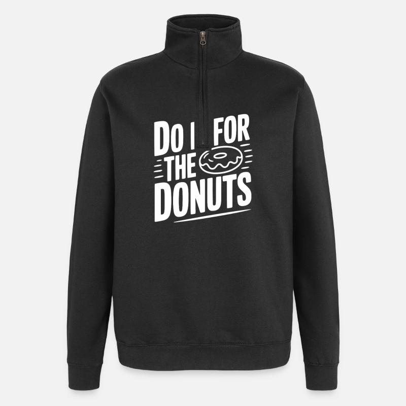 Faites-le pour les beignets - Sweat à zip 1/4 - noir