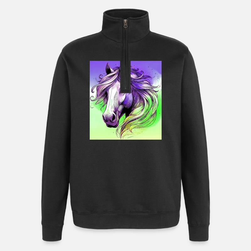 cheval - Sweat à zip 1/4 - noir