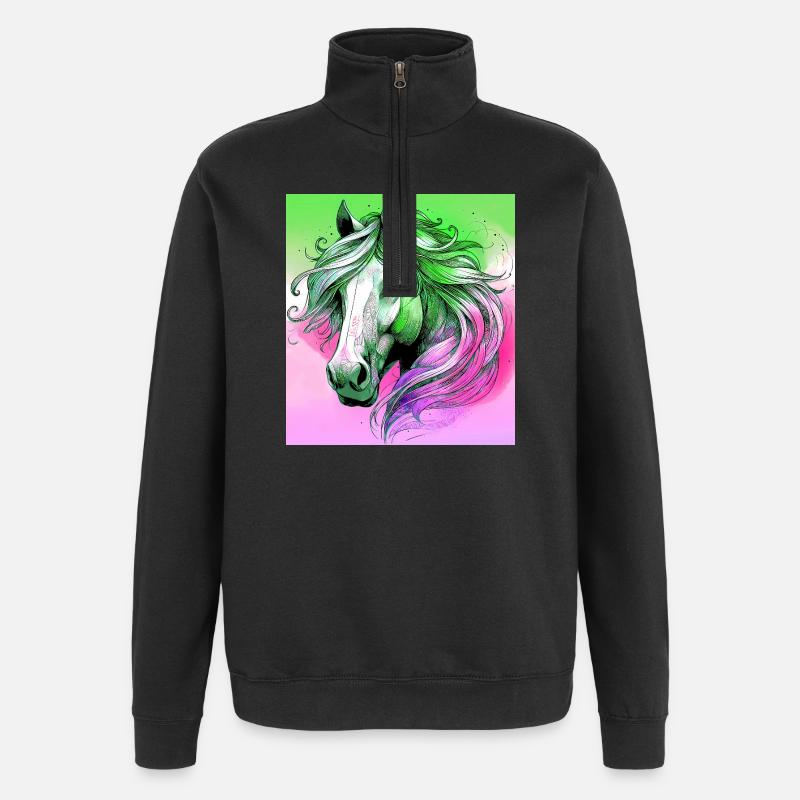 cheval - Sweat à zip 1/4 - noir